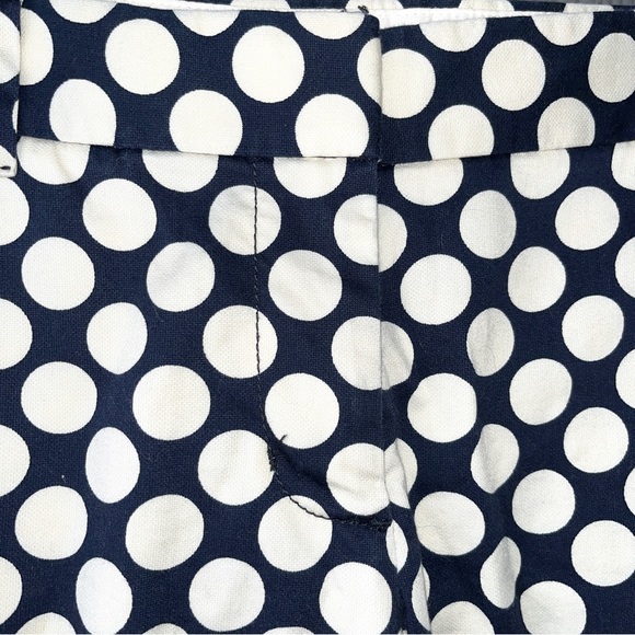 J. Crew “stretch” ankle pants, City Fit style, navy blue with white polka dots - Picture 3 of 11